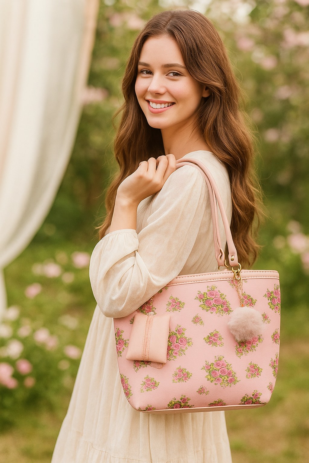 Blush Bloom Floral Tote