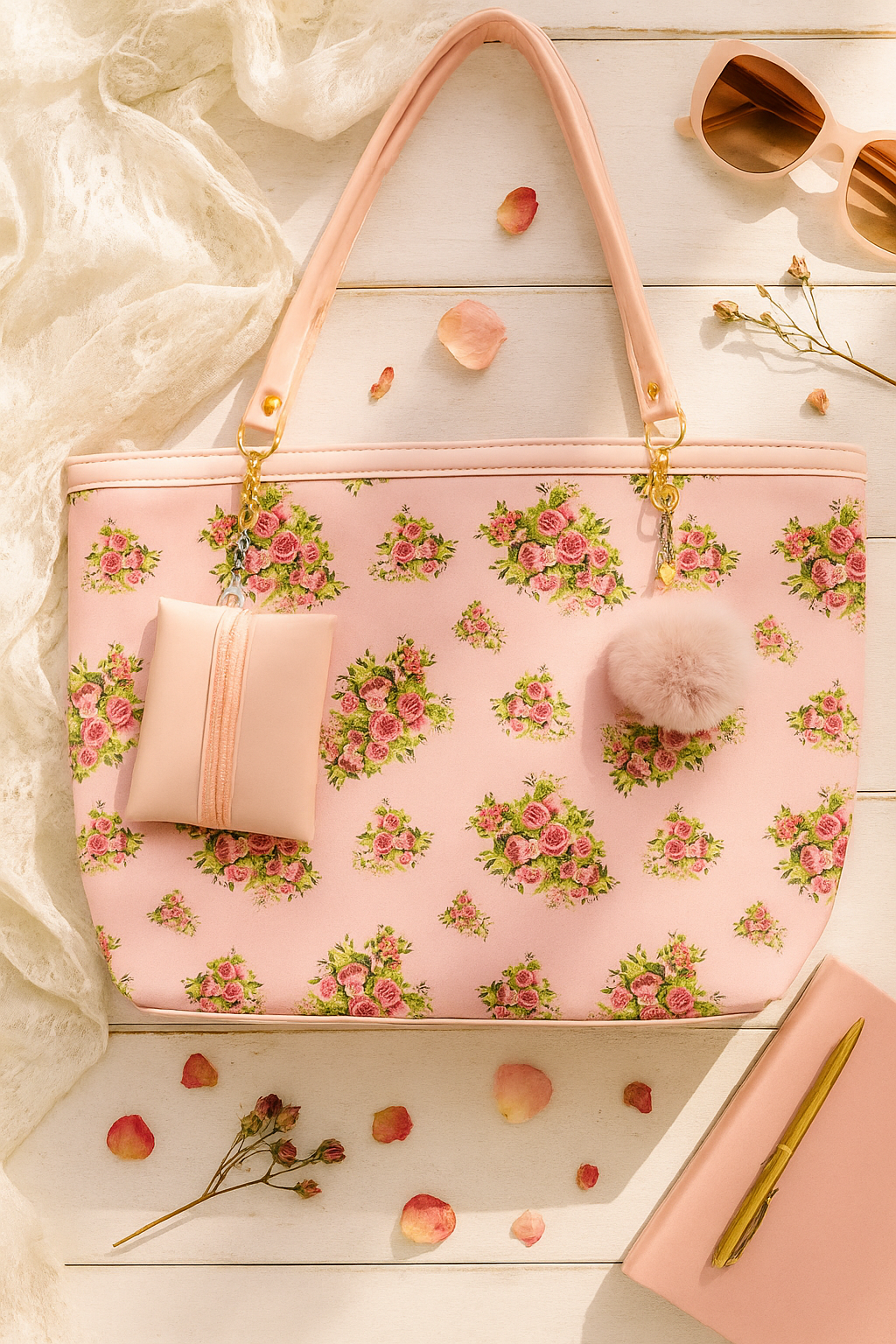 Blush Bloom Floral Tote