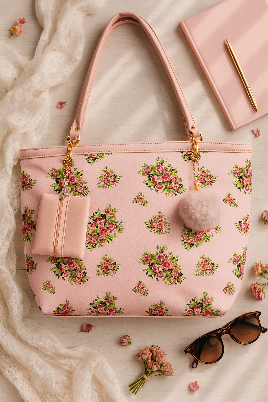 Blush Bloom Floral Tote