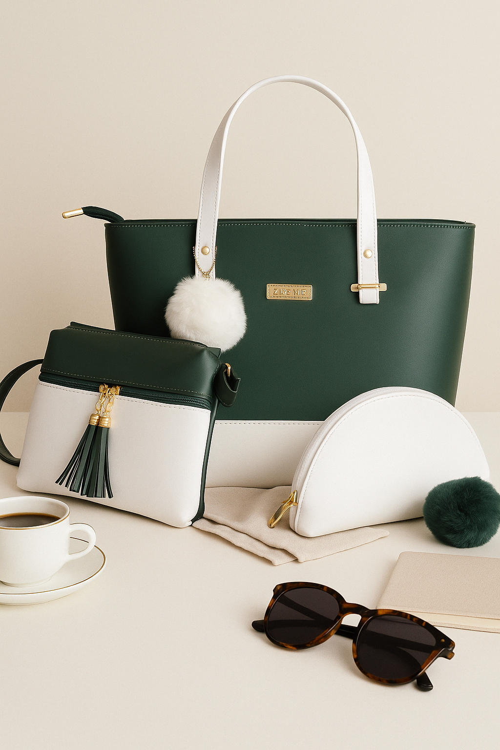 Emerald Elegance 3-in-1 Tote Set