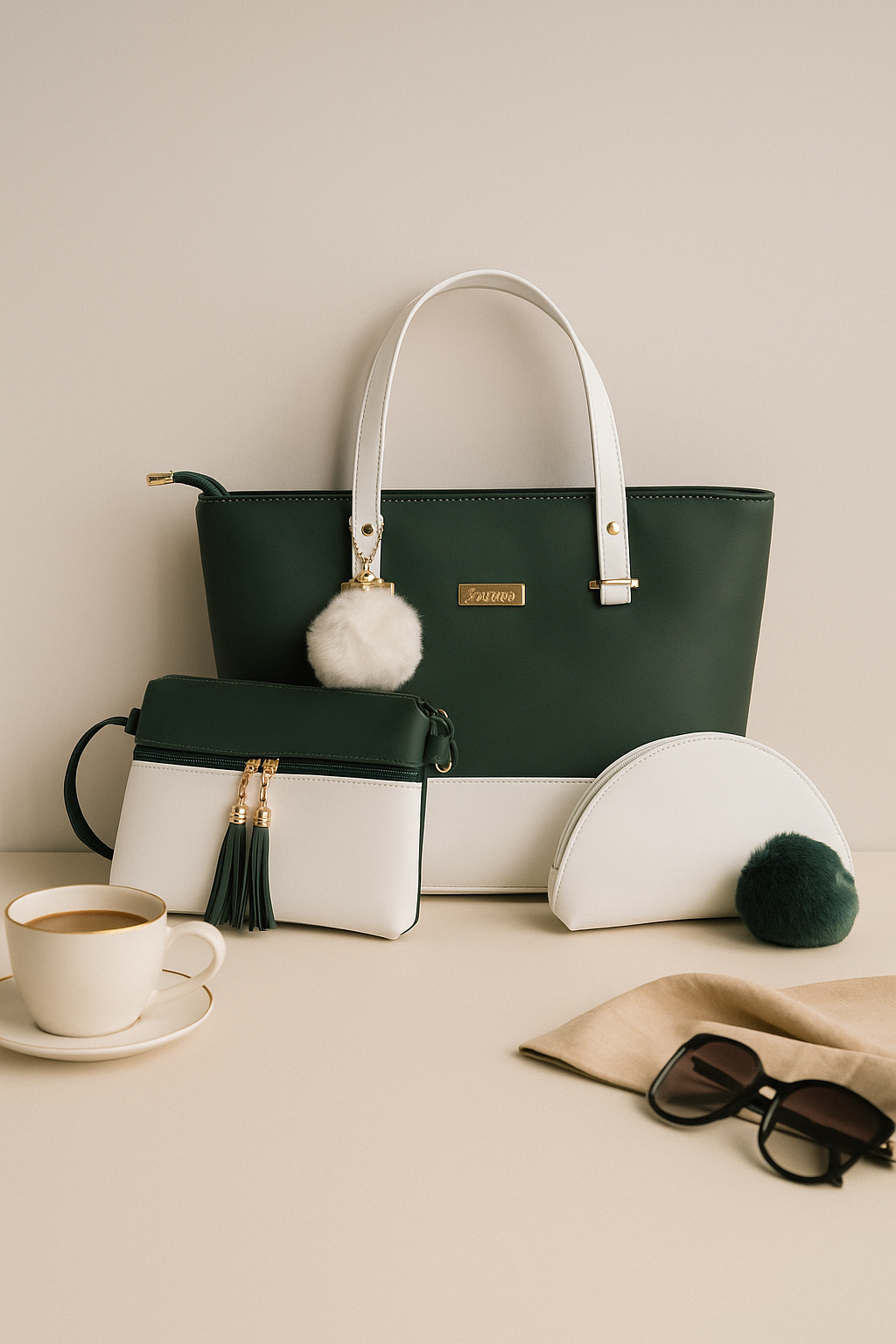 Emerald Elegance 3-in-1 Tote Set