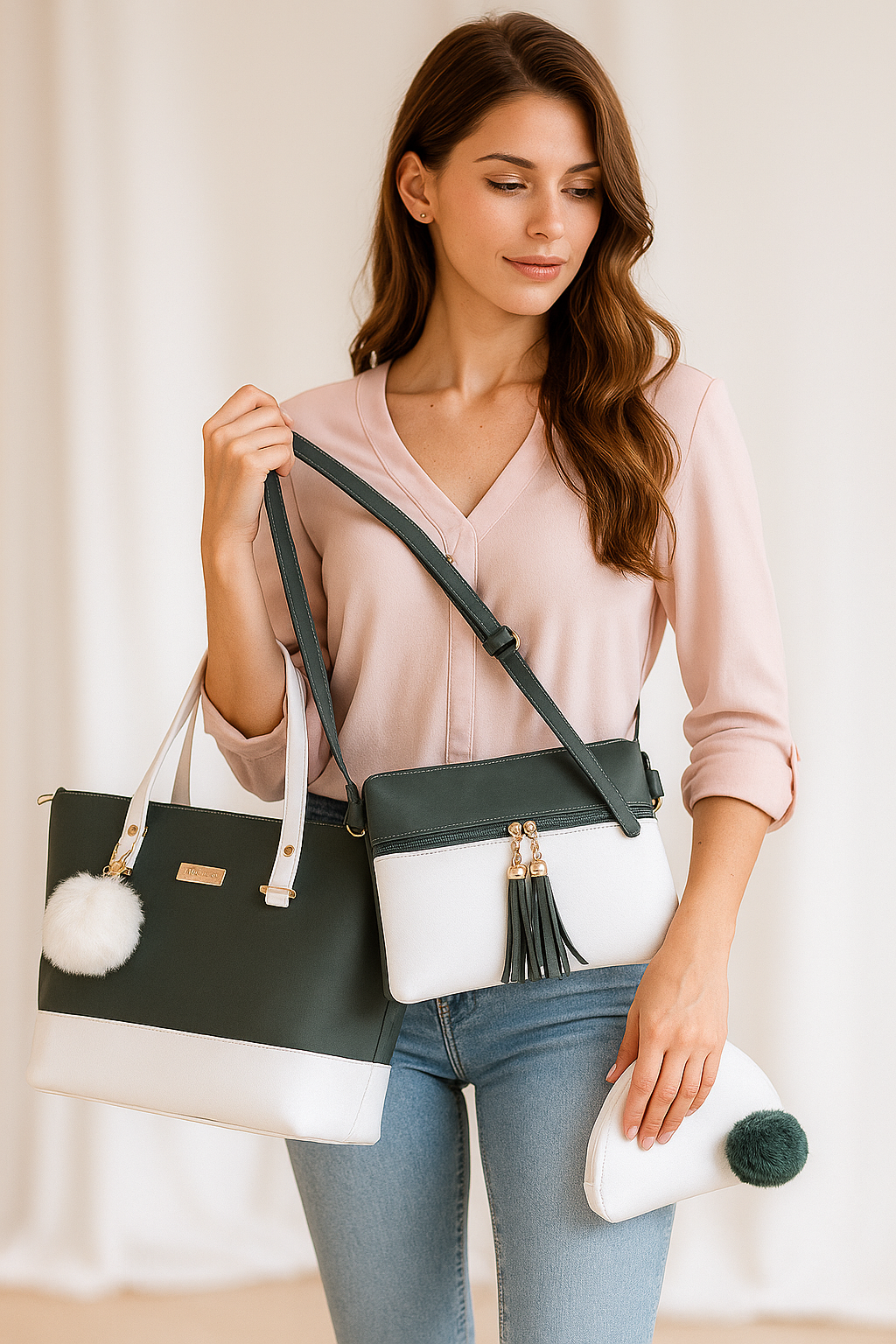 Emerald Elegance 3-in-1 Tote Set
