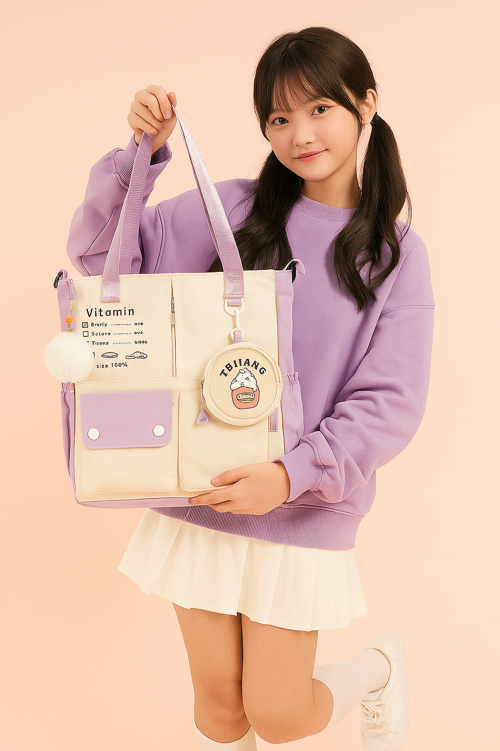 Aesthetic Patchwork Tote Backpack