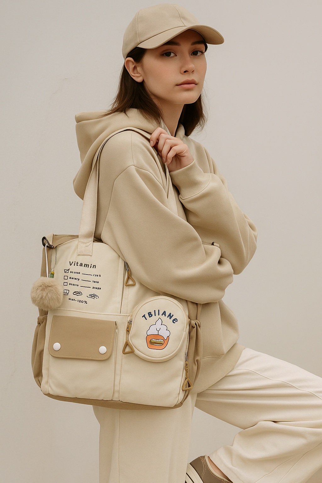 Aesthetic Patchwork Tote Backpack