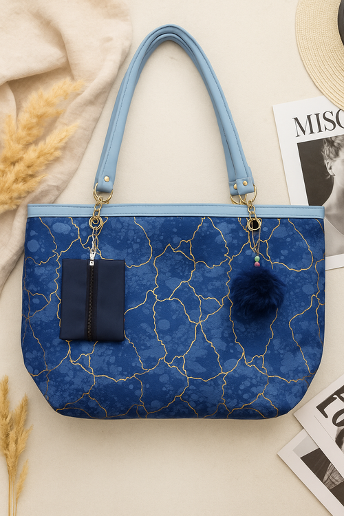 Blue Luxe Marble Tote