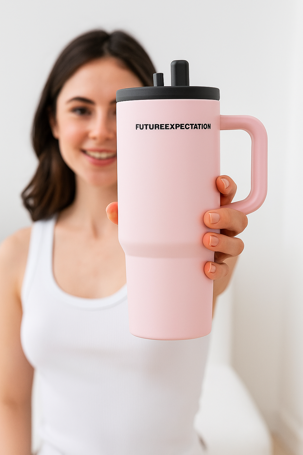 Matte Pink Tumbler – "FUTUREEXPECTATION"