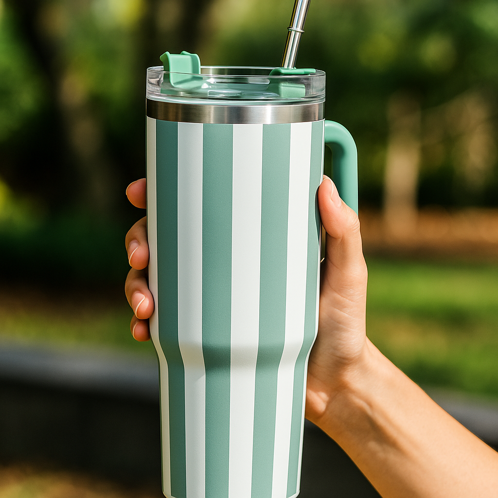 Striped Stainless Steel Tumbler 1200ml