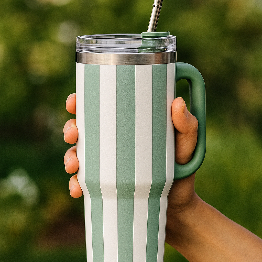 Striped Stainless Steel Tumbler 1200ml