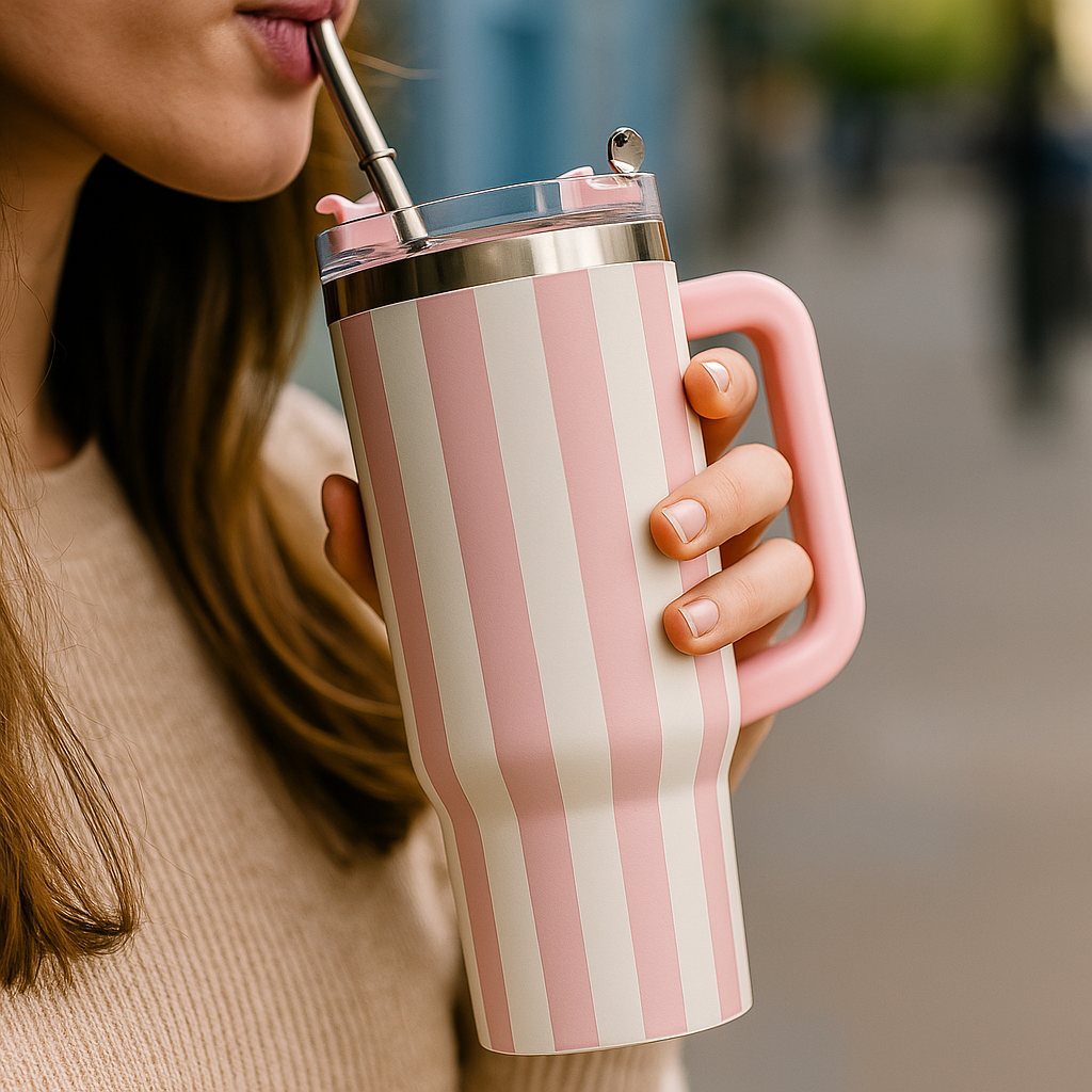 Striped Stainless Steel Tumbler 1200ml
