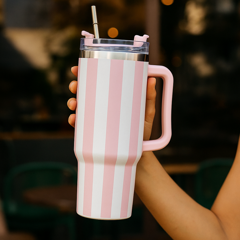 Striped Stainless Steel Tumbler 1200ml